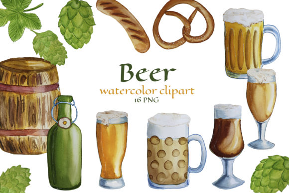 Download Watercolor Beer Clipart. Beer Mugs - Beer clipart Collection