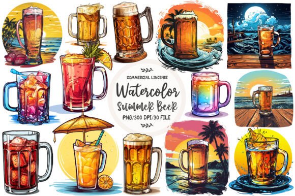 Download Watercolor Summer Beer Clipart - Beer clipart Collection