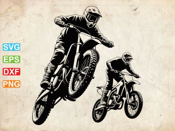 Download Family Motocross Svg,Cute Father and Son - Premium Resources